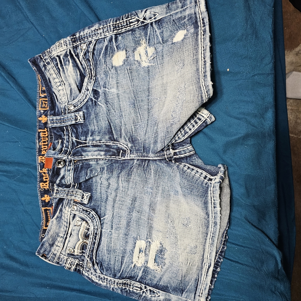 Distressed Denim Shorts